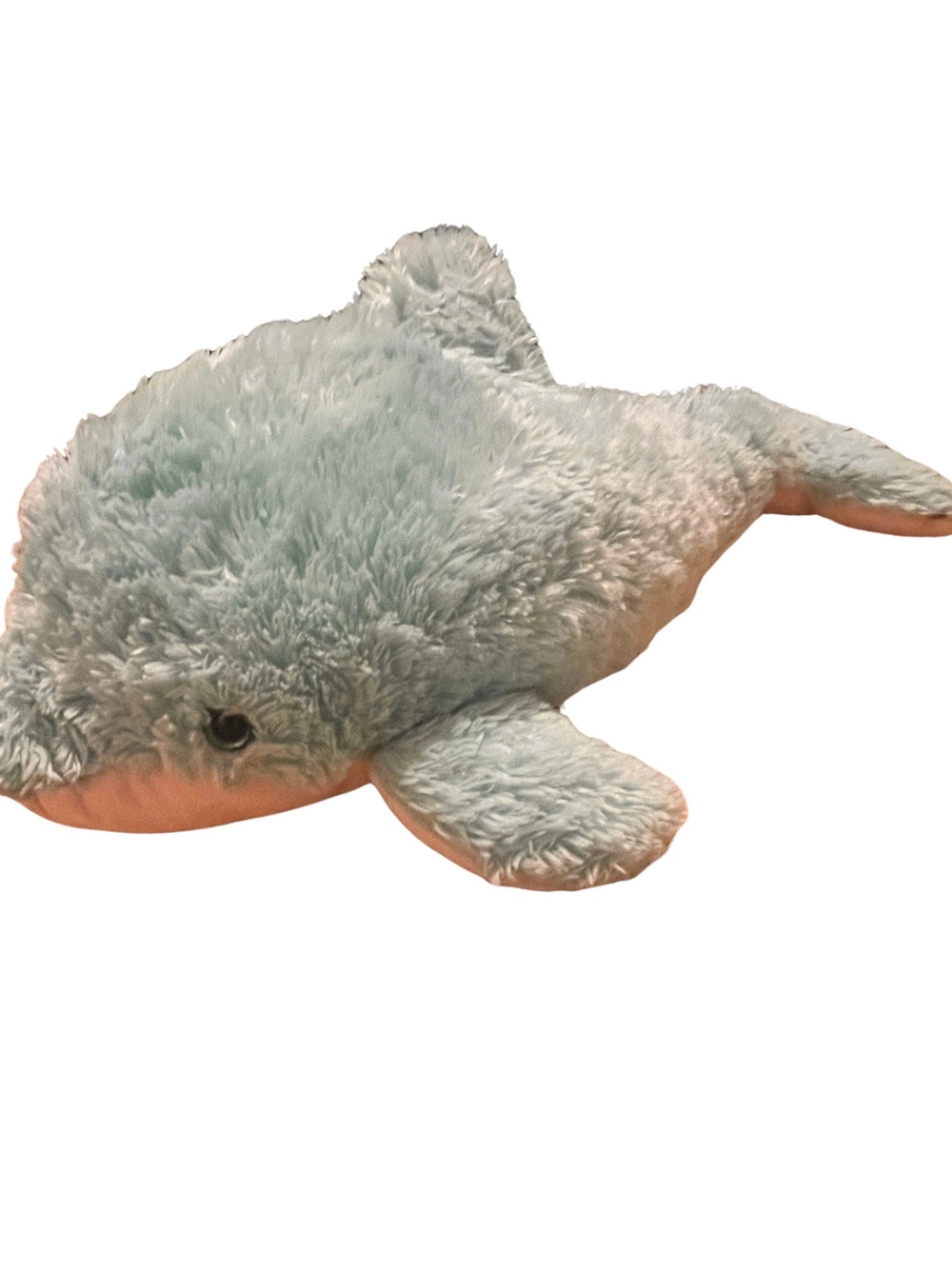 Vintage Interactive Aquarium Dolphin Plush - Soft Light Blue Ocean Animal